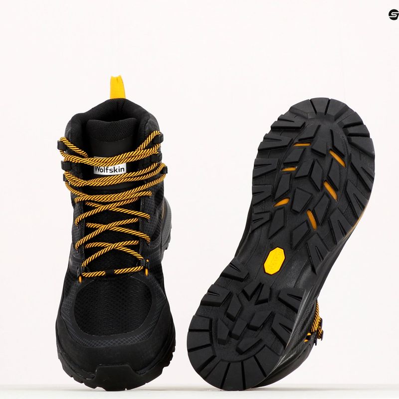 Черевики для трекінгу чоловічі Jack Wolfskin Force Striker Texapore Mid black/burly yellow xt 4038823 10