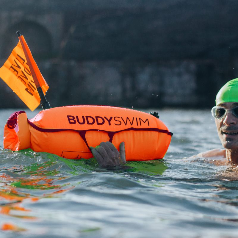 Буй страхувальний BuddySwim Dry Bag with Flag 28 л orange 3