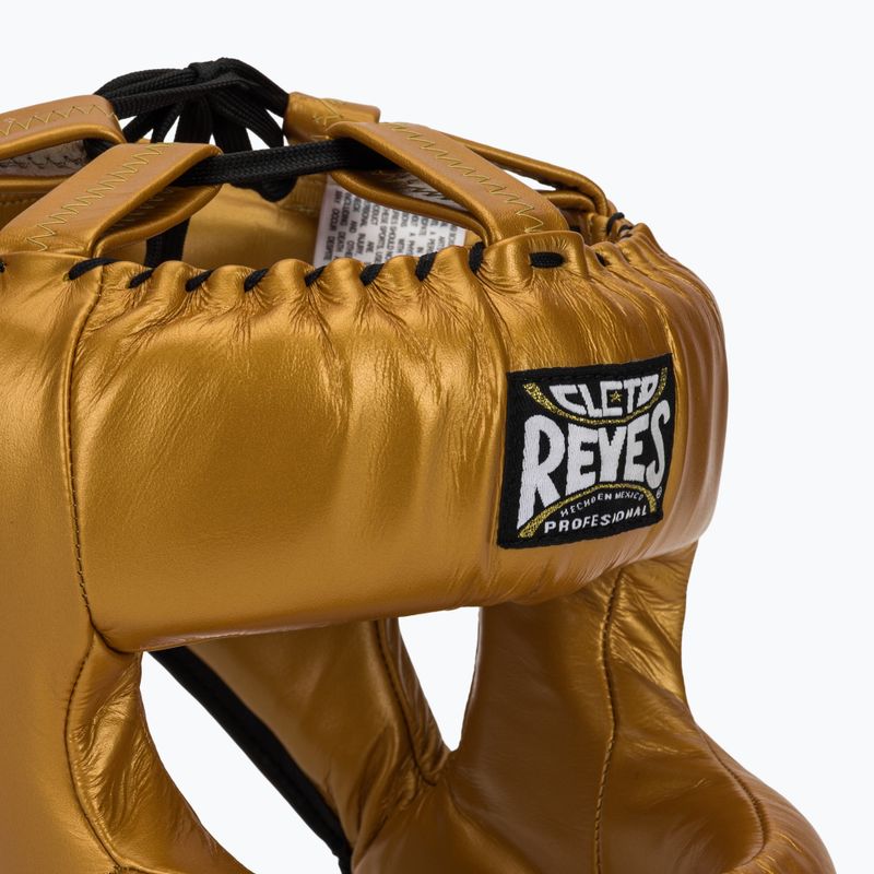 Боксерський шолом Cleto Reyes з круглою планкою для обличчя золото 4