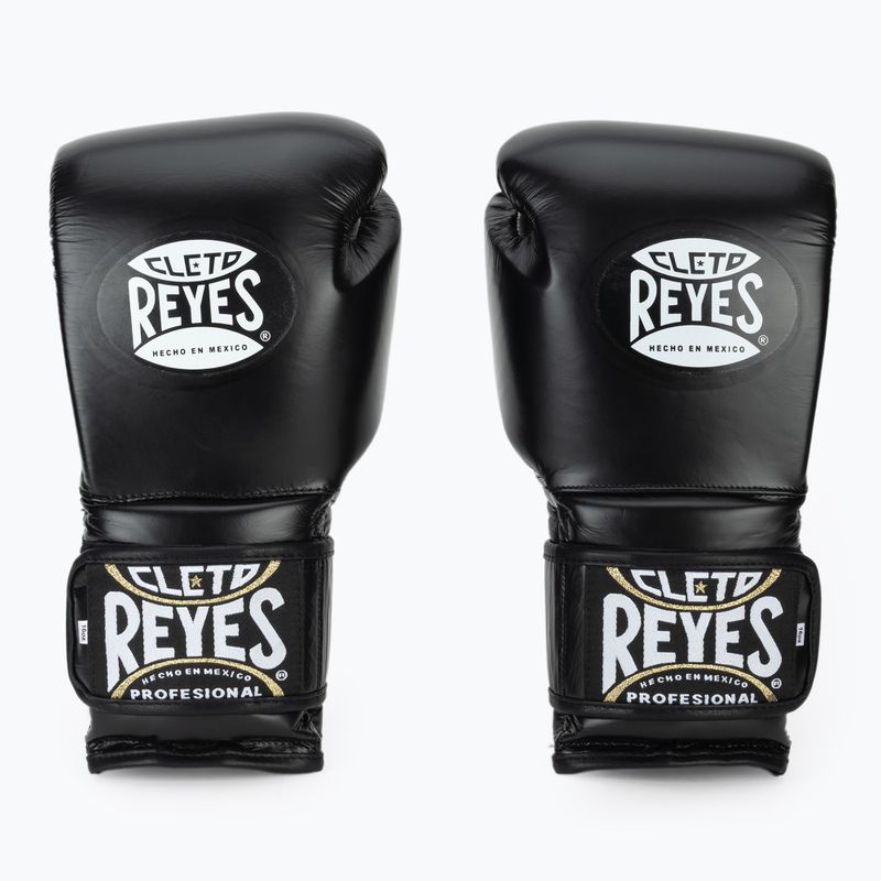 Боксерські рукавиці Cleto Reyes Velcro Sparring black silver 2