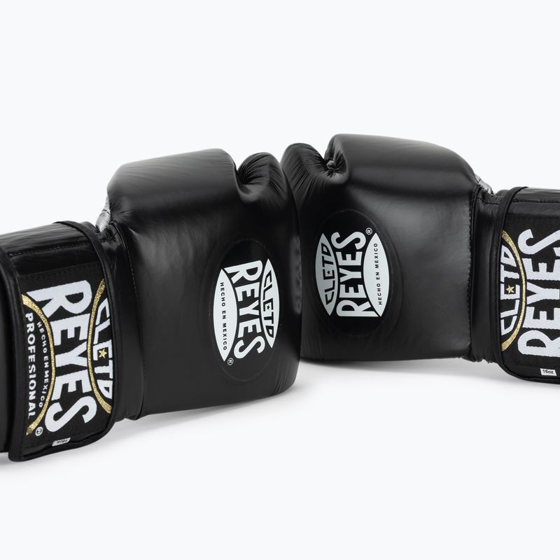 Боксерські рукавиці Cleto Reyes Velcro Sparring black silver 7
