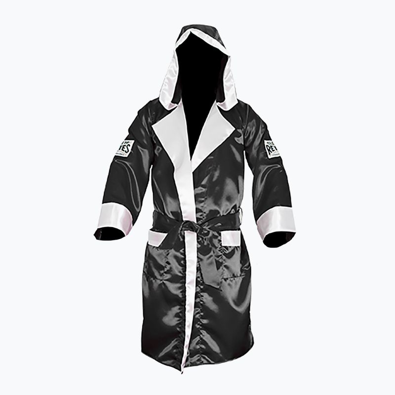 Халат Cleto Reyes Satin Boxing Hoodie чорно-білий з капюшоном 2