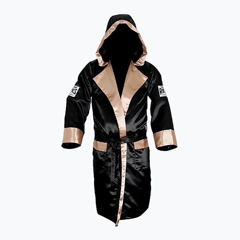 Халат Cleto Reyes Satin Boxing Hoodie чорний/золотий з капюшоном 2