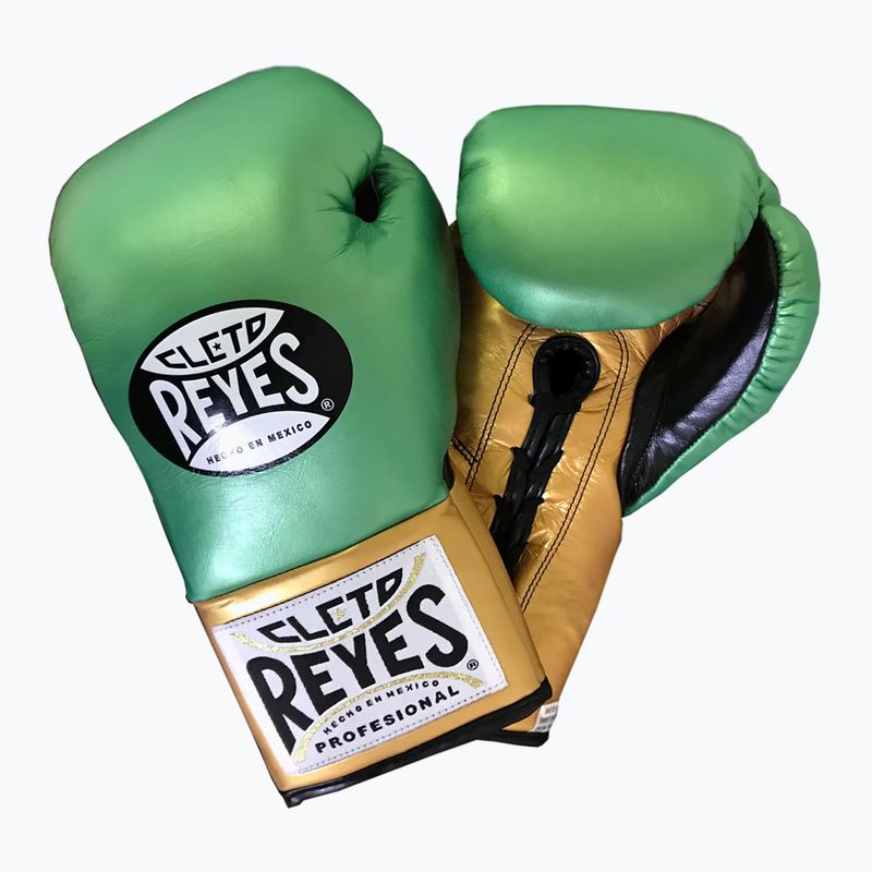 Високоточні тренувальні шкіряні боксерські рукавички wbc Cleto Reyes зелені / золоті