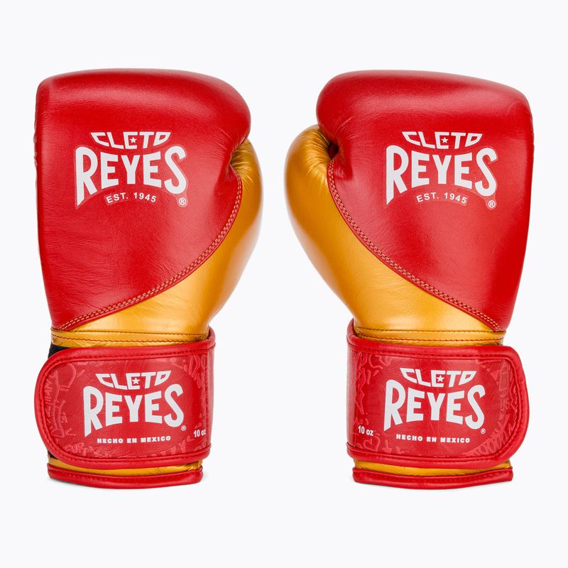 Високоточні тренувальні шкіряні боксерські рукавички Cleto Reyes червоні/золоті 2