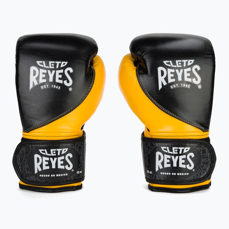 Боксерські рукавички Cleto Reyes High Precision Training Leather чорно-жовті 2