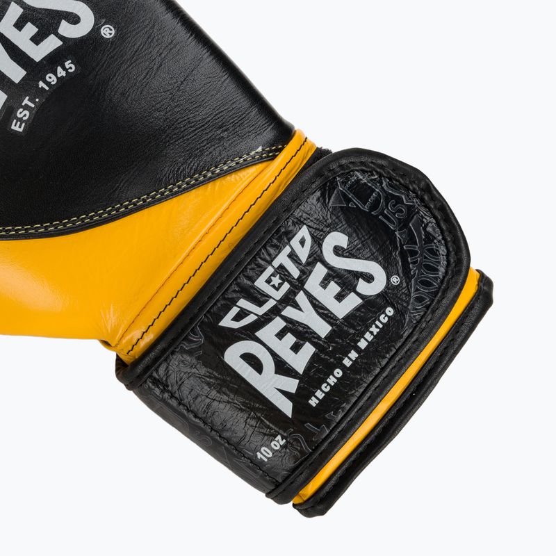 Боксерські рукавички Cleto Reyes High Precision Training Leather чорно-жовті 6