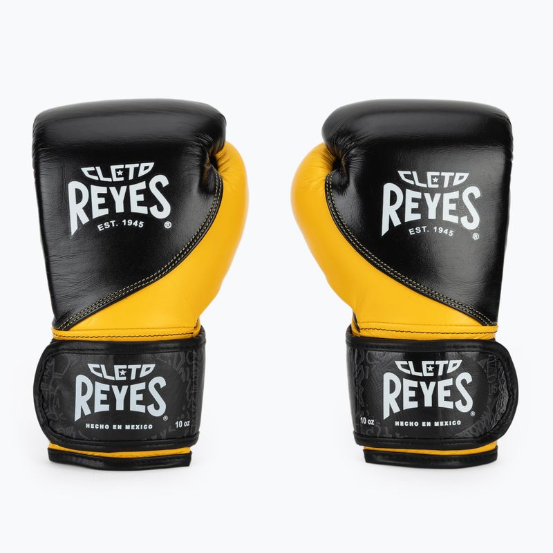 Рукавиці боксерські Cleto Reyes High Precision Training Leather black yellow 2