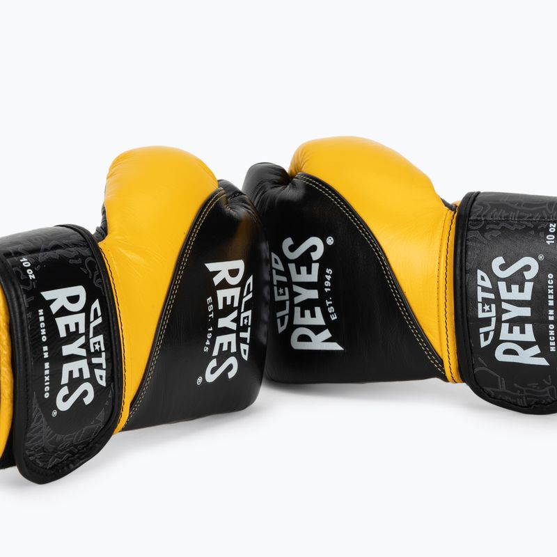 Рукавиці боксерські Cleto Reyes High Precision Training Leather black yellow 7