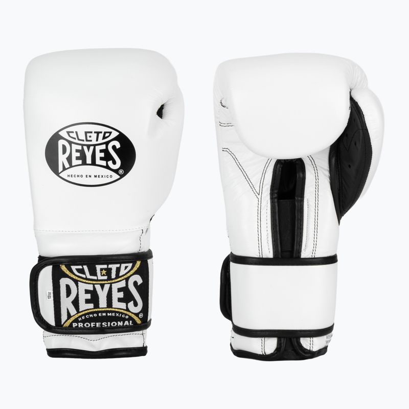 Боксерські рукавички на липучках Cleto Reyes Sparring білий/чорний 8
