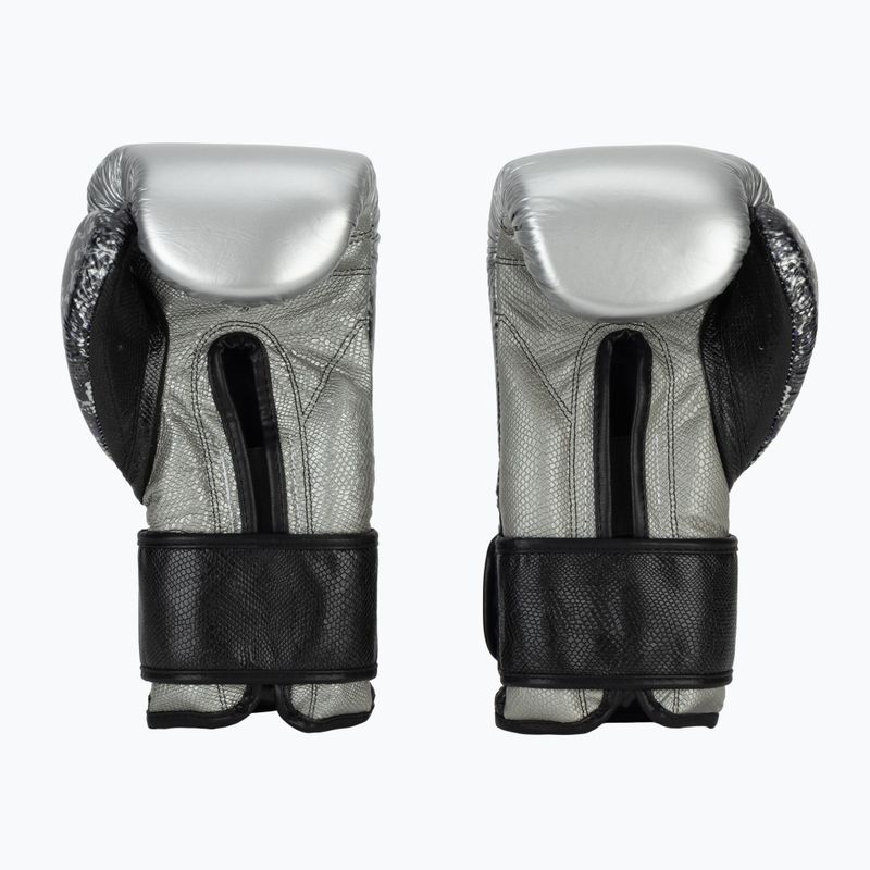 Боксерські рукавички Cleto Reyes Velcro Sparring сріблясто-чорні на липучках 3