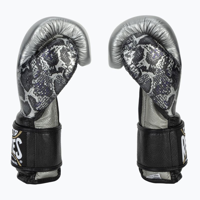 Боксерські рукавички Cleto Reyes Velcro Sparring сріблясто-чорні на липучках 4