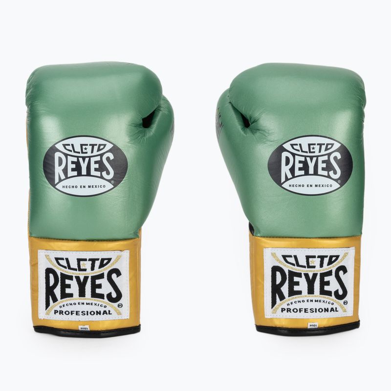 Рукавиці боксерські Cleto Reyes Boxing Gloves creen metalik/gold 2