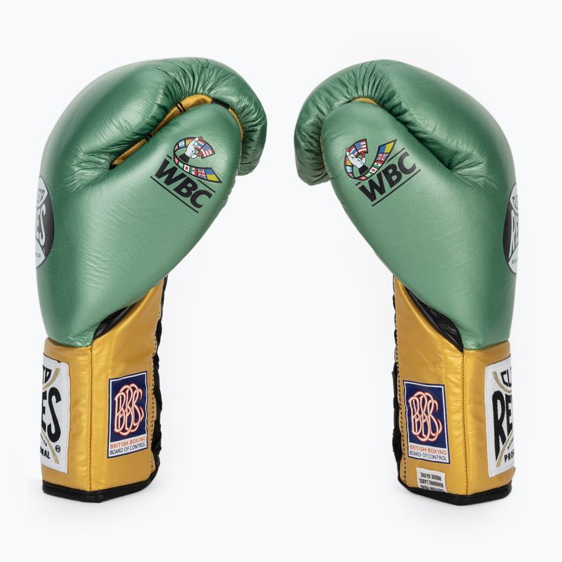 Рукавиці боксерські Cleto Reyes Boxing Gloves creen metalik/gold 4