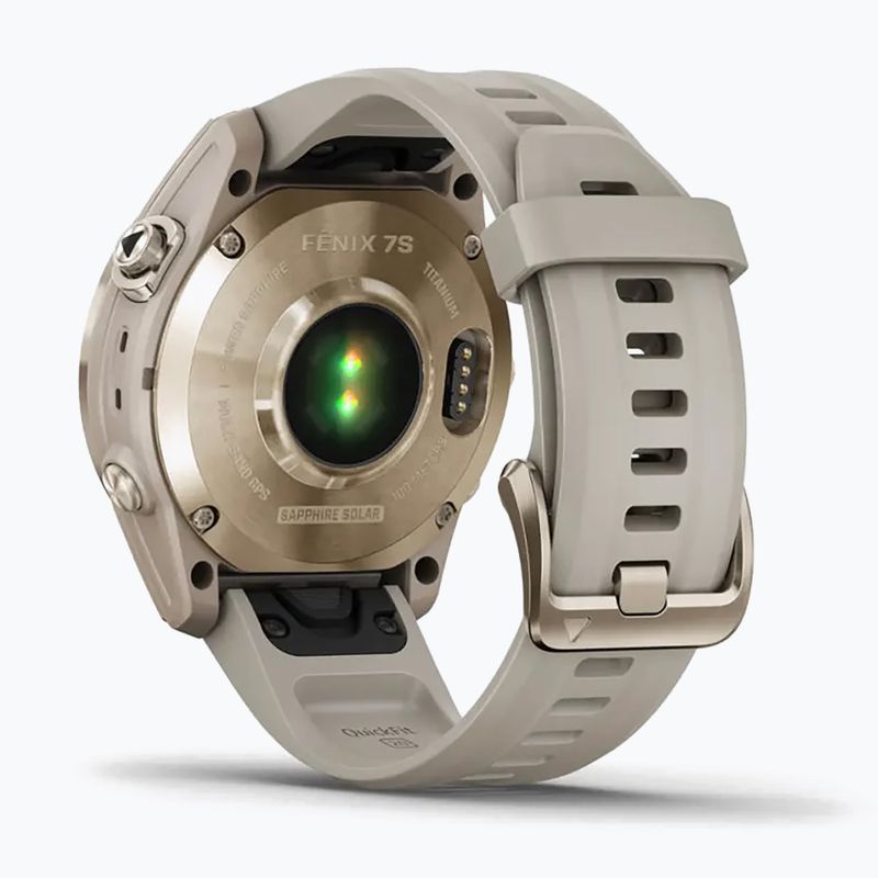 Годинник Garmin Fenix 7S Sapphire Solar Hrm Elevate Ox золотий 010-02539-21 6