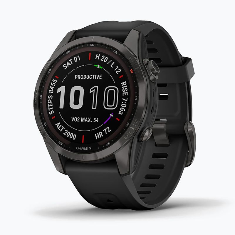 Годинник Garmin Fenix 7S Sapphire Solar Hrm Elevate Ox чорний 010-02539-25
