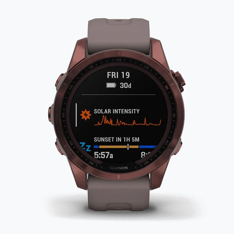 Годинник Garmin Fenix 7S Sapphire Solar Hrm Elevate Ox коричневий 010-02539-29 2