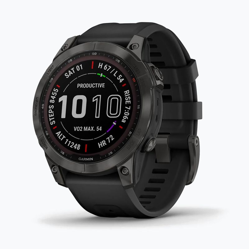 Годинник Garmin Fenix 7 Sapphire Solar Hrm Elevate Ox чорний 010-02540-21