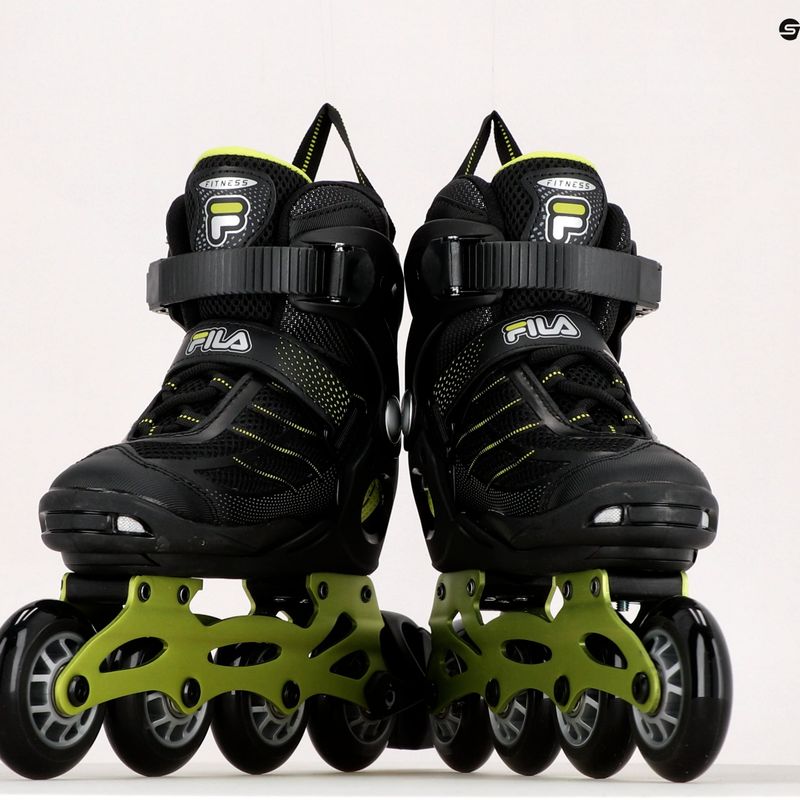 Роликові ковзани дитячі FILA Wizy Alu black/lime 9
