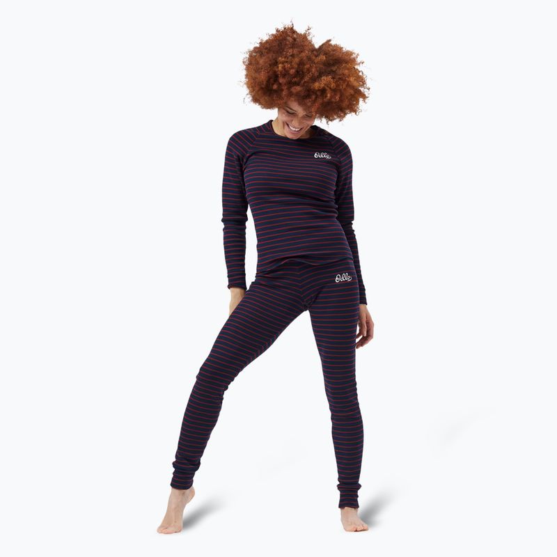 Жіноча термоактивна кофта ODLO Warm Originals Stripes Bl Top Crew Neck dark saphire 2