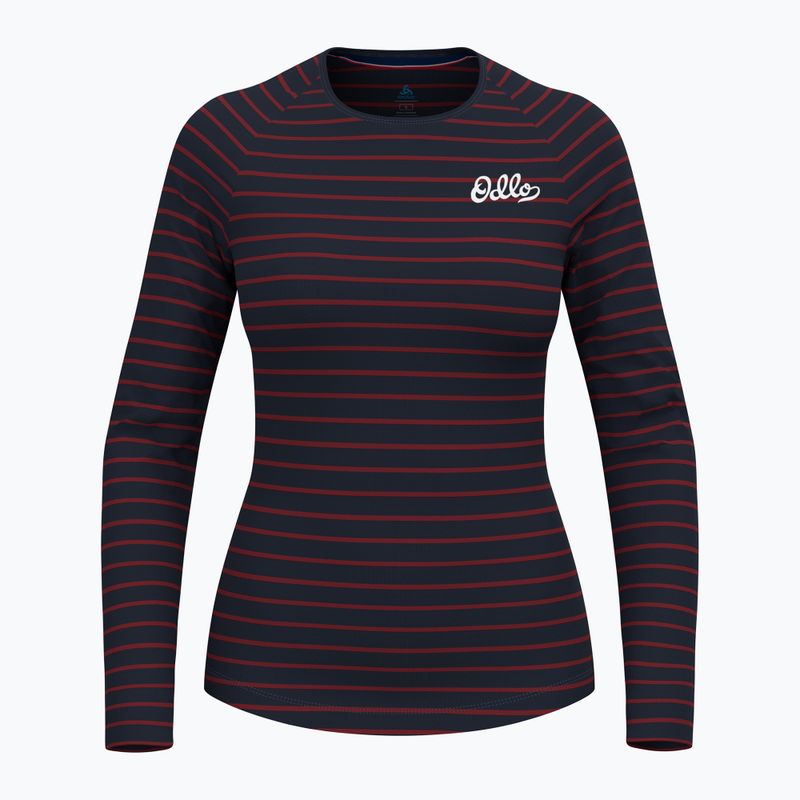 Жіночий теплий лонгслів ODLO Warm Originals Stripes Bl Top Crew Neck темний сапфір 4