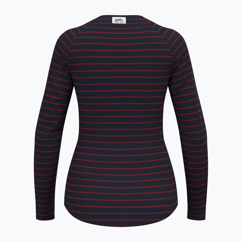 Жіночий теплий лонгслів ODLO Warm Originals Stripes Bl Top Crew Neck темний сапфір 5