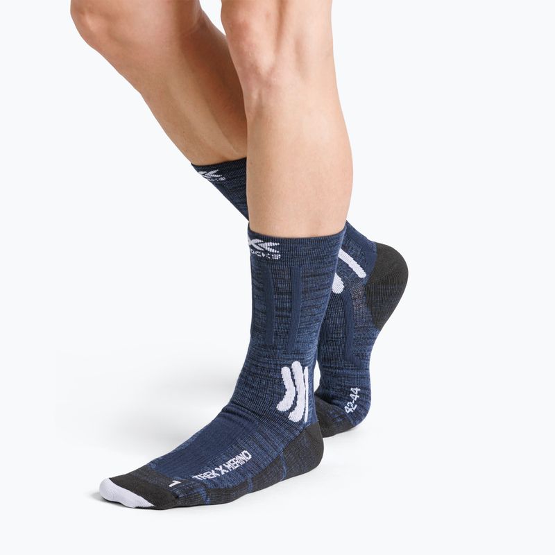 Шкарпетки жіночі X-Socks Trek X Merino midnight blue/arctic white 4