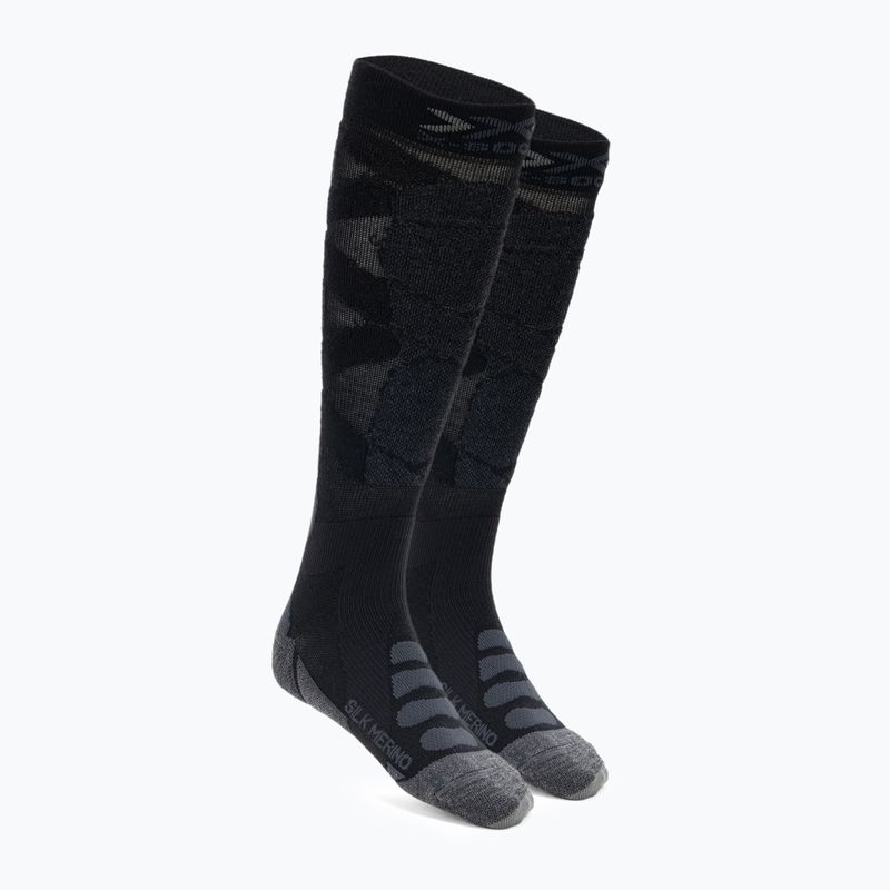 Шкарпетки X-Socks Ski Silk Merino 4.0 чорні/темно-сірі меланжеві