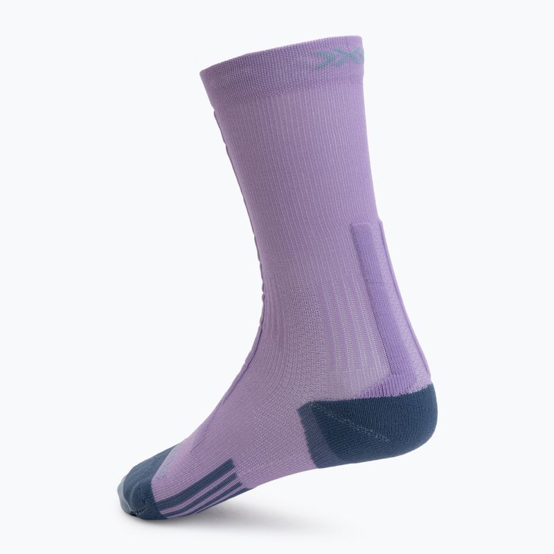 Жіночі шкарпетки для бігу X-Socks Trailrun Discover Crew орхідея/захід сонця сині 2