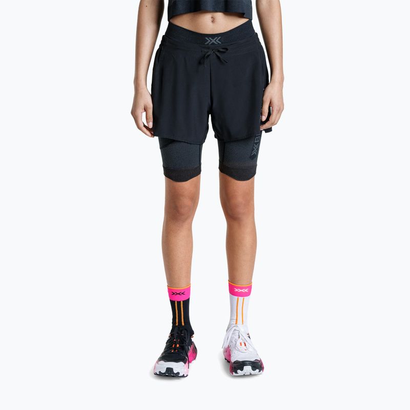 Легінси для бігу жіночі X-Bionic Xceed Run Tights x black/rhino grey 3