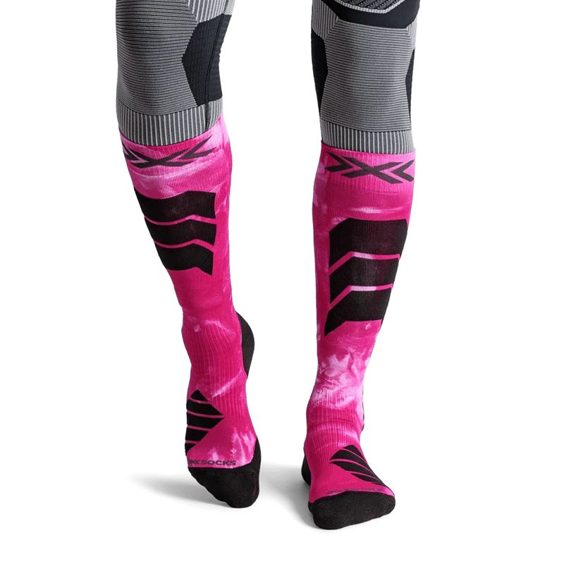 Шкарпетки лижні X-Socks Ski Expert Wild Otc x black/fluo pink 2