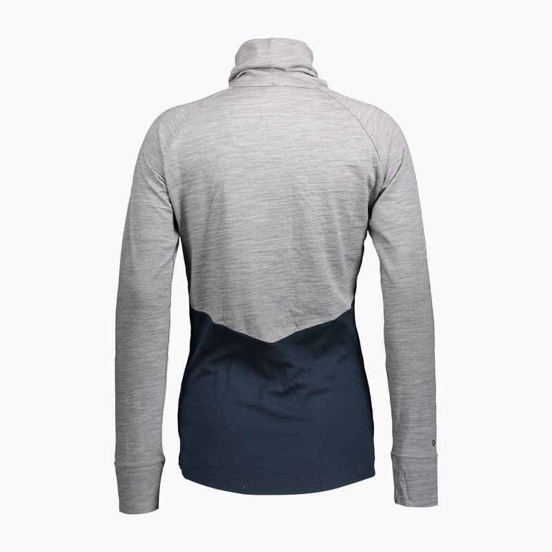Жіноча термоактивна кофта SCOTT Defend Merino High Neck light grey melange/dark blue 2