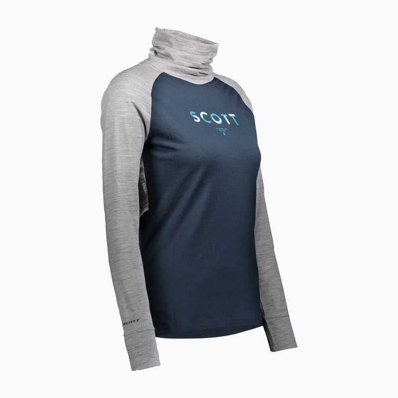 Жіноча термоактивна кофта SCOTT Defend Merino High Neck light grey melange/dark blue 3