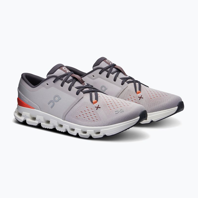 Кросівки для бігу чоловічі On Cloud X 4 silver/flame 9