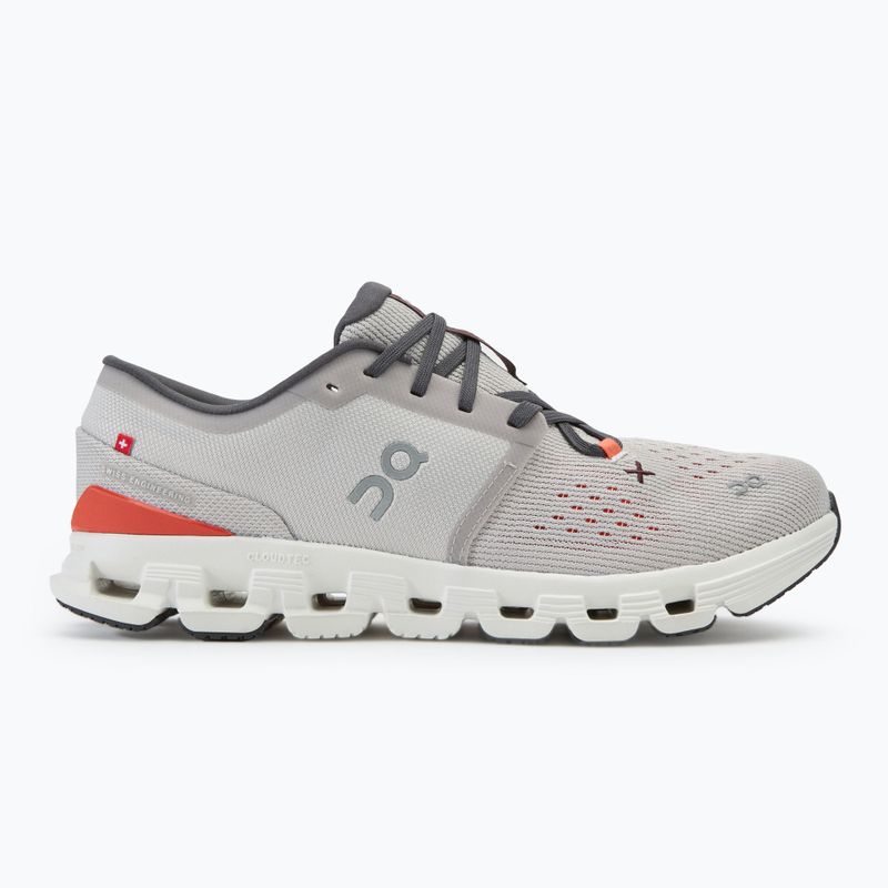 Кросівки для бігу чоловічі On Cloud X 4 silver/flame 2