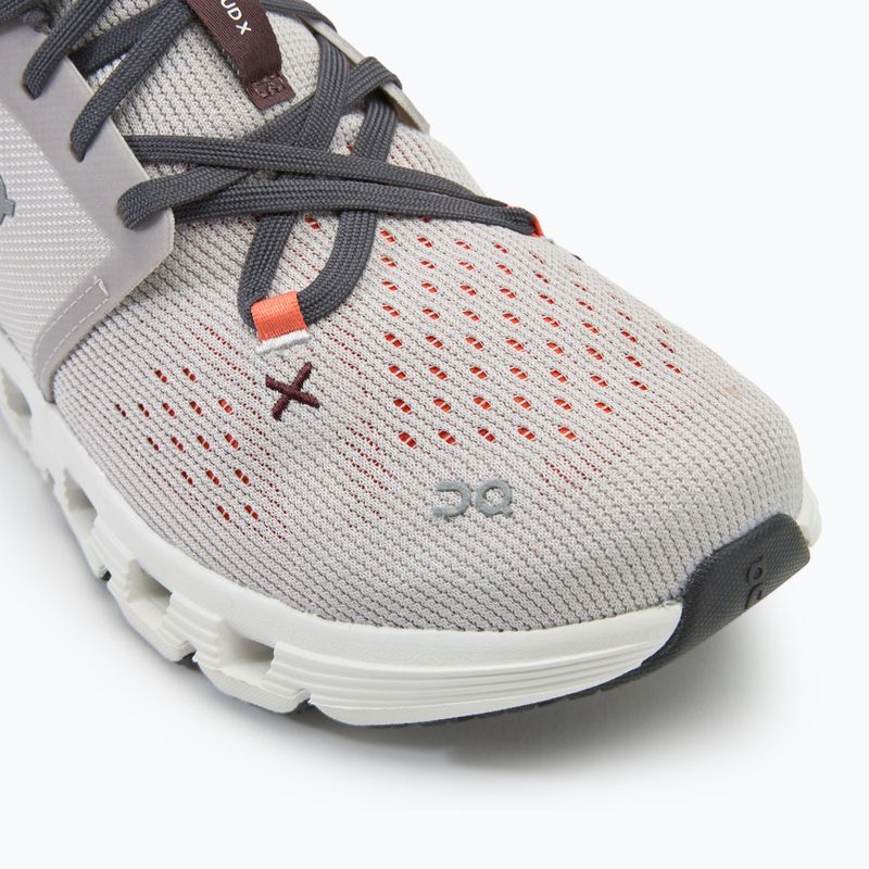 Кросівки для бігу чоловічі On Cloud X 4 silver/flame 7