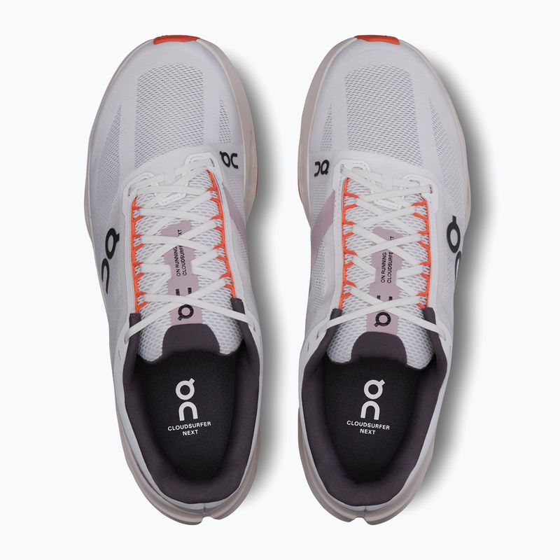 Кросівки для бігу чоловічі On Cloudsurfer Next white/flame 13