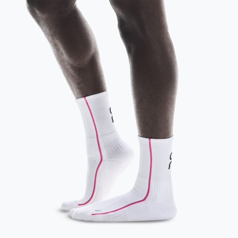Шкарпетки On Running Court High white/pink 2