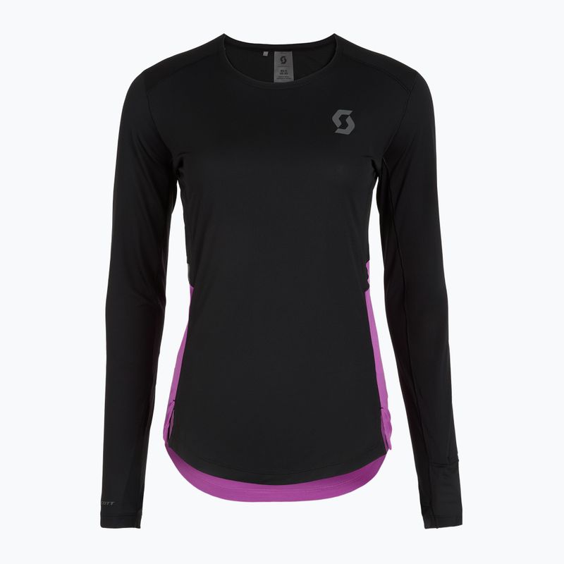 Лонгслів для бігу жіночий SCOTT Endurance Tech black/liquid purple