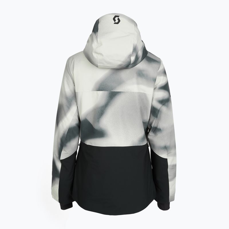 Куртка гірськолижна жіноча SCOTT Ultimate Dryo 10 dust white print/black 2
