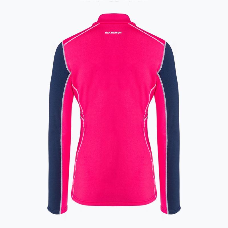 Кофта трекінгова жіноча Mammut Aenergy ML Half Zip Pull рожево-синя 2