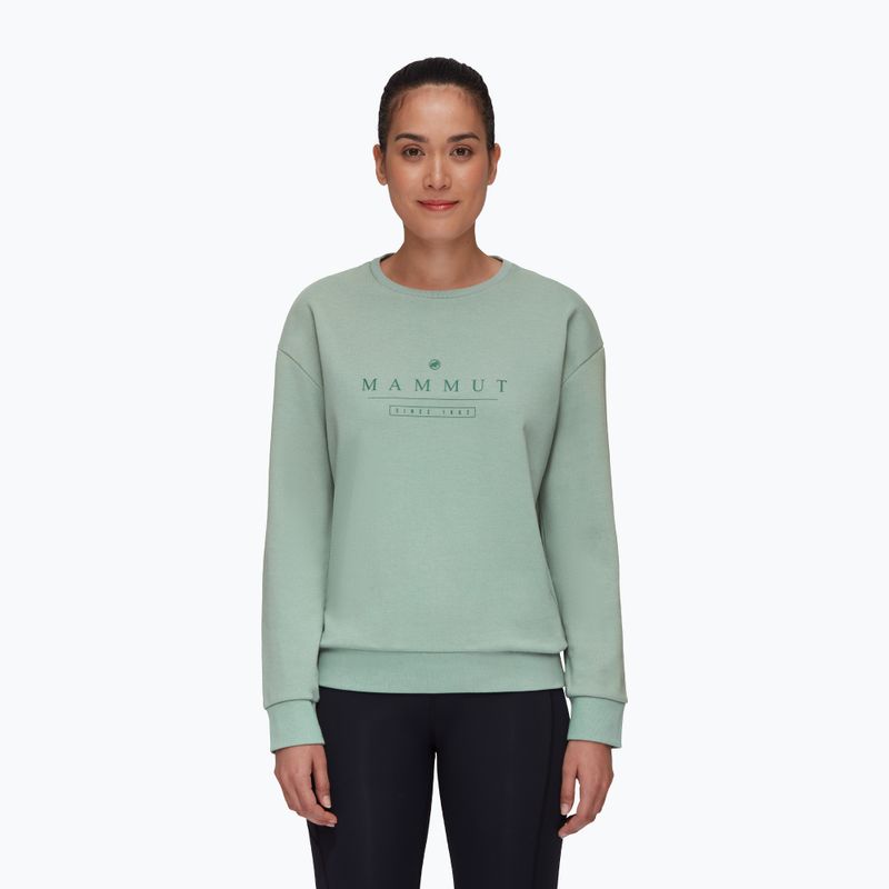 Кофта трекінгова жіноча Mammut Core ML Crew Neck Logo зелена 1014-04070-4100-114
