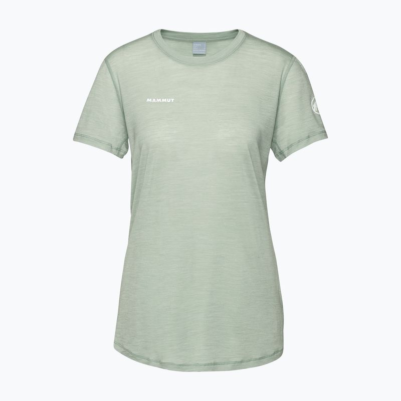 Футболка трекінгова  жіноча Mammut Tree Wool FL silver sage melange 3