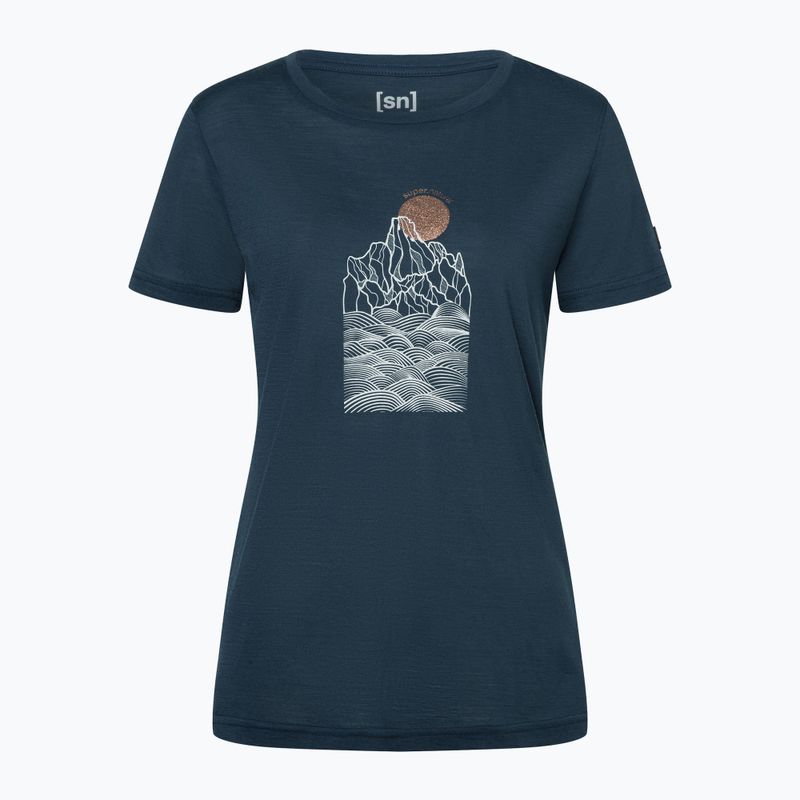 Футболка жіноча super.natural Preikestolen Cliffs Tee blueberry/feather grey/copper 3