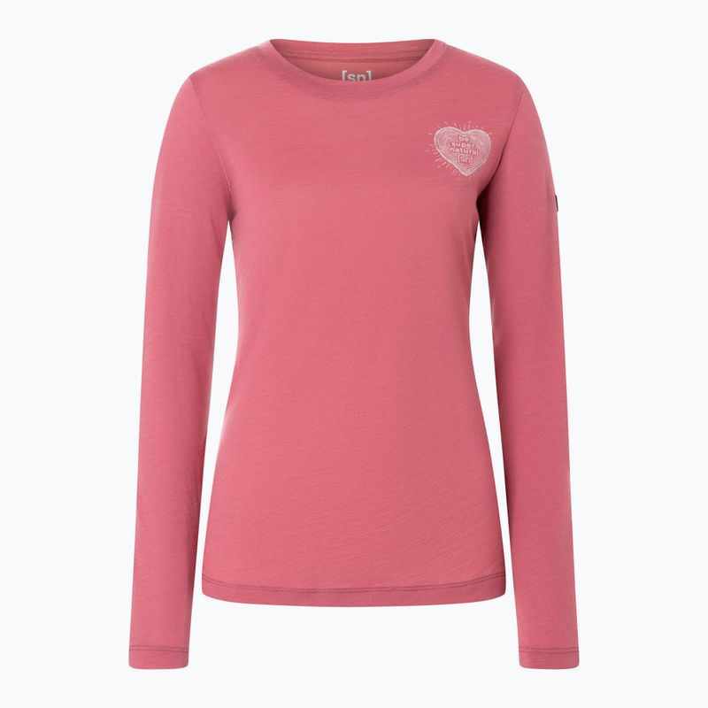 Лонгслів жіночий super.natural Little Heartwood mauwewood/white stone 4