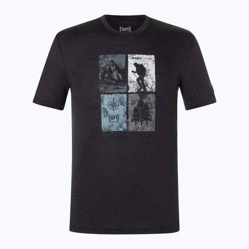 Футболка чоловіча super.natural Go Hiking Tee jet black/various 5