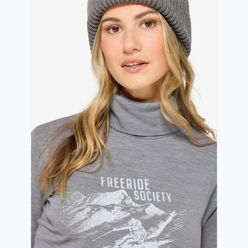 Светр жіночий Super.Natural Freeride Roll Neck cashmere grey melange / f. white / f. white 3