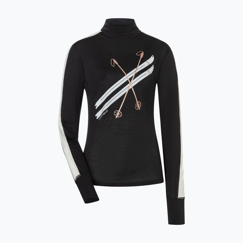 Лонгслів жіночий super.natural KryTeeede Col T-Neck Light jet black/white/mountain trail gl/white 4