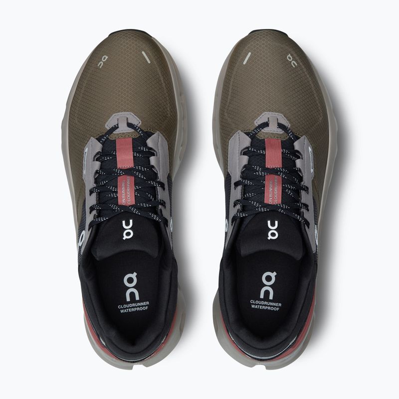 Черевики для бігу чоловічі On Running Cloudrunner 2 Waterproof olive/mahogany 6