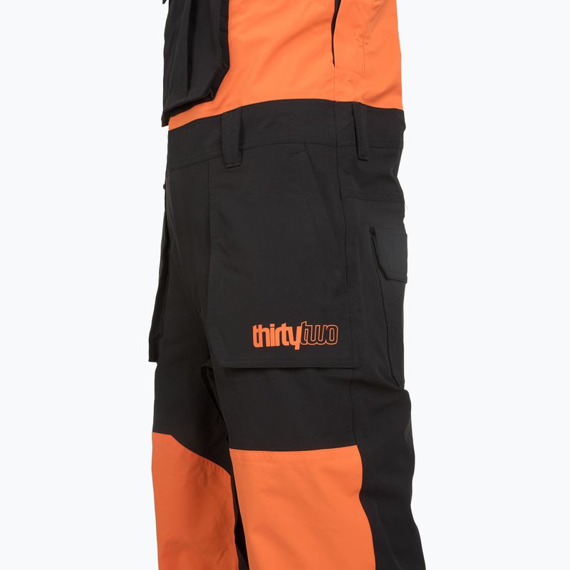 Штани для сноуборду чоловічі ThirtyTwo Basement Bib black/orange 3